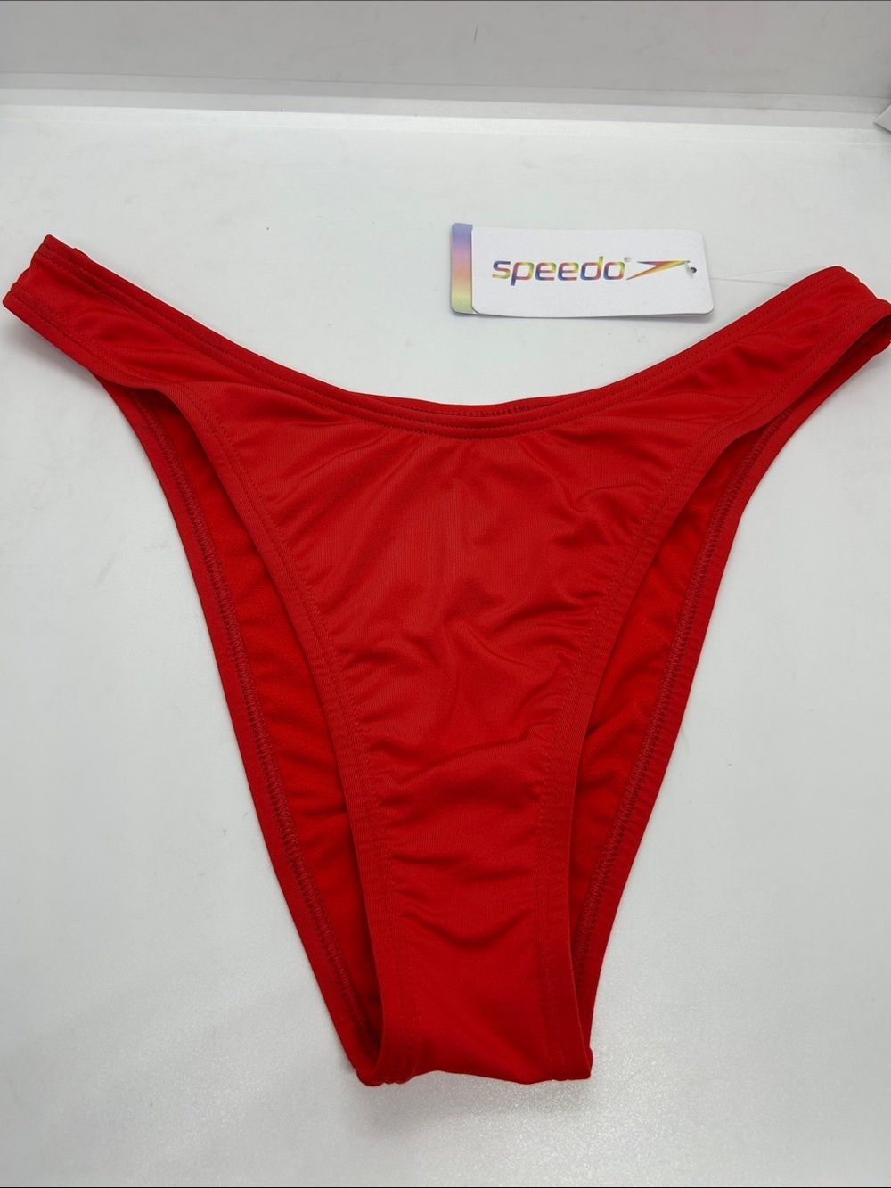 Speedo Women's Red High-Cut Bikini Bottom Size Small 
NWT.